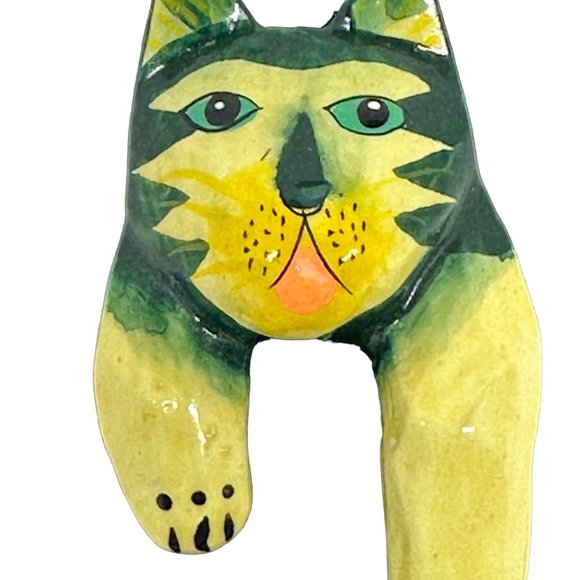 Vintage Handpainted Cat Pin - Picture 2 of 8